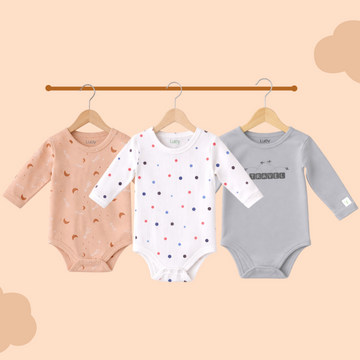 LUAY Unisex 100% Bamboo based Ultra-Soft fabric Onesies _Pack of 3
