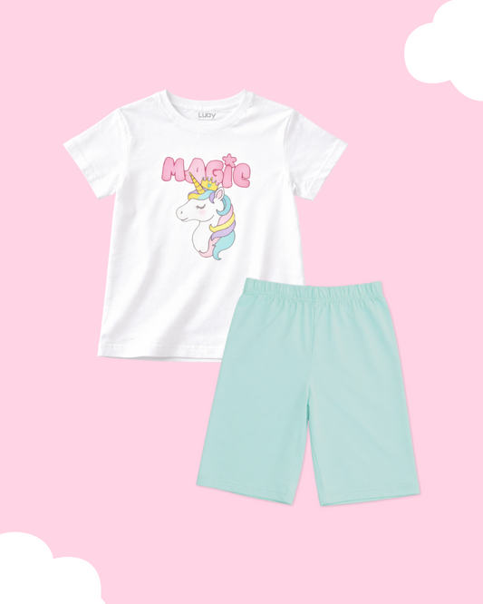 Girls 100% Cotton T-Shirt & Shorts Set | Kids Summer Casual Outfit | Soft, Breathable Fabric for Toddlers & Kids