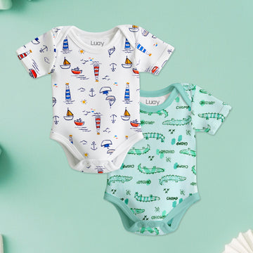 LUAY 100% Cotton Based Onesies | Sleepsuits| Night Suits|Jumpsuit | Wondersuit for Baby Boys & Baby Girls, New-Born, infants,Toddlers_ Including Vibrant Pattren & Colors Create festive look