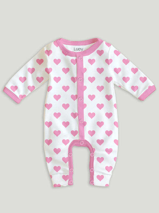 LUAY 100% Cotton Full Sleeves Printed Baby Romper,Bodysuit Jumpsuit for Baby Girls & Baby Boy (Pack of 5)