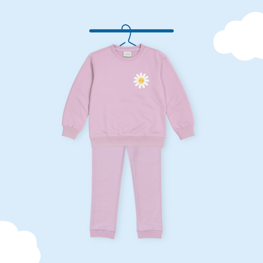 Luay Unisex Winter Co-Ord Set for Kids – Organic Cotton Top & Bottom | Soft, Warm & Breathable Winter Wear for Boys & Girls (Light Lavender)