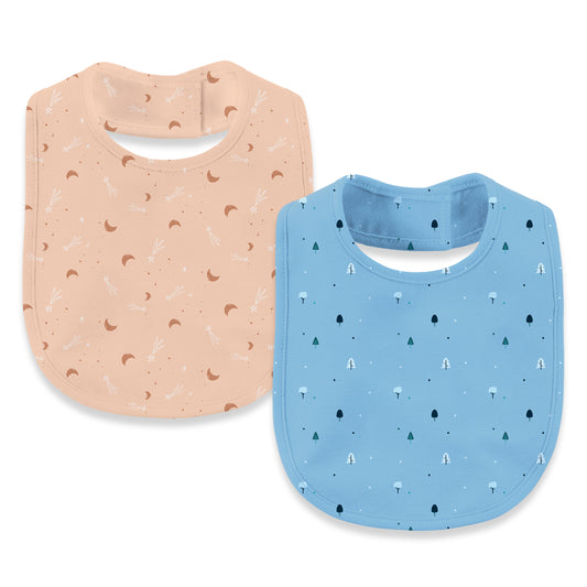 LUAY Unisex 100% Bamboo based Ultra -Soft fabric Bib with Digital Print_Pack of 2
