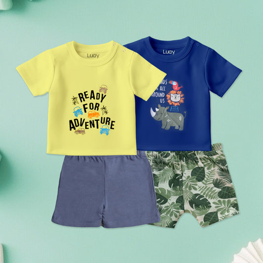 LUAY 100% Cotton Based Baby Boy & Girls Clothing Set Short Sleeve Kids Clothes Boys & Girls Toddler Short Set.