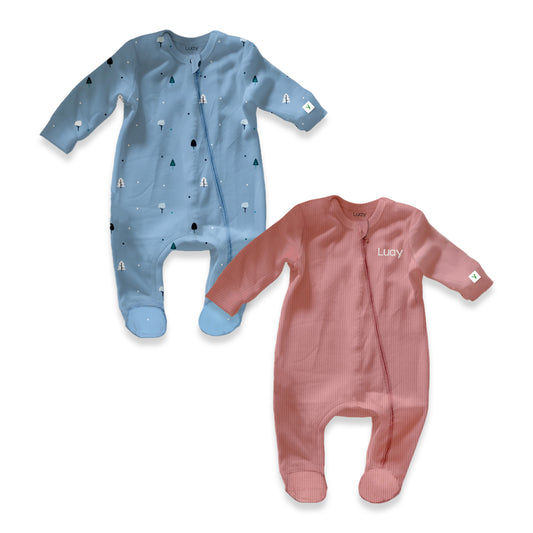 LUAY Unisex 100% Bamboo based Ultra-Soft fabric Romper _Pack of 2
