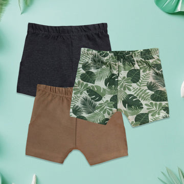 LUAY 100% Cotton Ultra soft fabric Baby Toddler Boys & Girls Shorts Cotton Linen Summer Loose Shorts Combo Pack Elastic Waist Solid Jogger Short Pants New Born