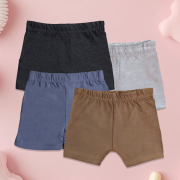 LUAY 100% Cotton Ultra soft fabric Baby Toddler Boys & Girls Shorts Cotton Linen Summer Loose Shorts Combo Pack Elastic Waist Solid Jogger Short Pants New Born
