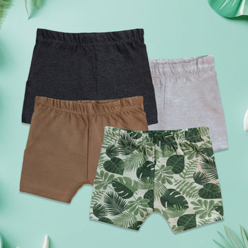 LUAY 100% Cotton Ultra soft fabric Baby Toddler Boys & Girls Shorts Cotton Linen Summer Loose Shorts Combo Pack Elastic Waist Solid Jogger Short Pants New Born