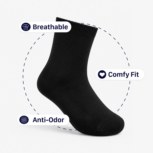 LUAY Kids Cotton Rich School Socks | Unisex Ankle Length Socks for Boys & Girls | Soft Breathable Stretch Socks | Everyday School & Casual Wear