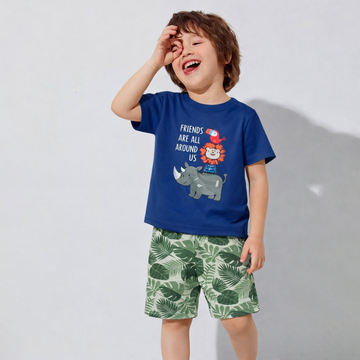 LUAY 100% Cotton Based Baby Boy & Girls Clothing Set Short Sleeve Kids Clothes Boys & Girls Toddler Short Set.