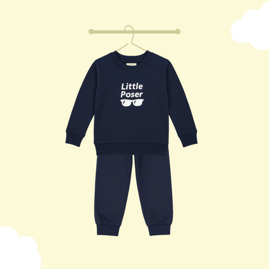 Luay Unisex Winter Co-Ord Set for Kids – Organic Cotton Top & Bottom | Soft, Warm & Breathable Winter Wear for Boys & Girls (Nevy)