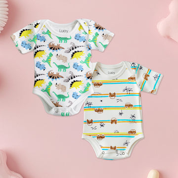 LUAY 100% Cotton Based Onesies | Sleepsuits| Night Suits|Jumpsuit | Wondersuit for Baby Boys & Baby Girls, New-Born, infants,Toddlers_ Including Vibrant Pattren & Colors Create festive look (Copy)