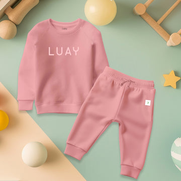 LUAY Unisex 100% Bamboo based Ultra-Soft fabric Sweatshirt_pant Set_Peach