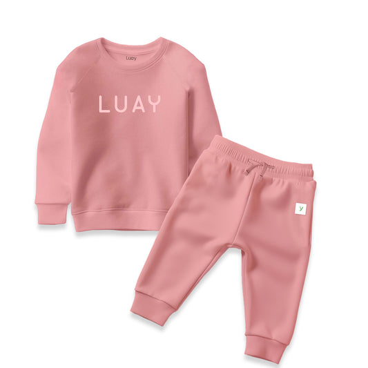 LUAY Unisex 100% Bamboo based Ultra-Soft fabric Sweatshirt_pant Set_Peach