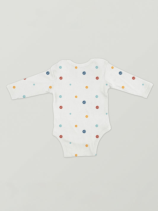 LUAY Unisex 100% Bamboo based Ultra-Soft fabric Onesies with Dots Print-Butter Cream