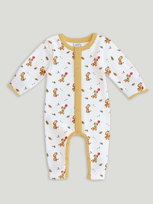 LUAY 100% Cotton Full Sleeves Printed Baby Romper,Bodysuit Jumpsuit for Baby Girls & Baby Boy (Pack of 3)