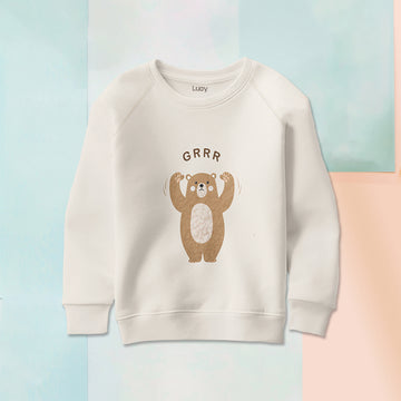 LUAY Unisex 100% Bamboo based Ultra-Soft fabric SweatShirt with Beer Print_Off White