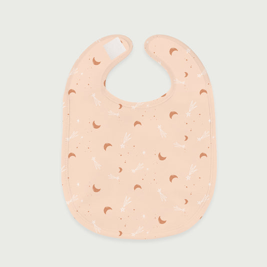 LUAY Unisex 100% Bamboo based Ultra-Soft fabric Bibs with Half Moon Print_Bleached Apricot