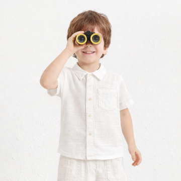 Luay® 100% Linen Shirt & Pant for Kids | Stylish Short-Sleeve Shirt & Comfy Shorts -offWhite.