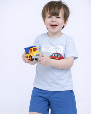 Boys 100% Cotton T-Shirt & Shorts Set | Summer Casual Outfit for Kids & Toddlers | Soft & Breathable Fabric | Lightweight Daily Wear Clothing Set