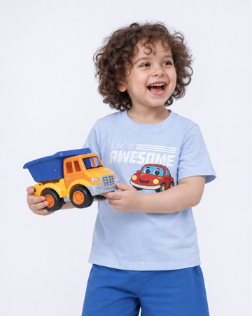 Boys 100% Cotton T-Shirt & Shorts Set | Summer Casual Outfit for Kids & Toddlers | Soft & Breathable Fabric | Lightweight Daily Wear Clothing Set