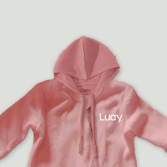 LUAY Unisex 100% Bamboo based Ultra-Soft fabric Hoodie Romper-Peach