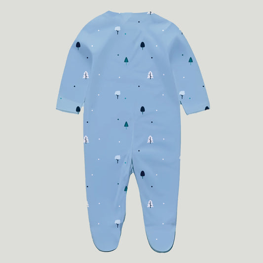 LUAY Unisex 100% Bamboo based Ultra-Soft fabric Romper with Digital Print-Clear Blue